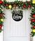 Welcome Sign for Front Door – Round Wooden Farmhouse Wreath Porch Decor, 30cm Hanging Wall Sign for Indoor and Outdoor Home Decor (Black)